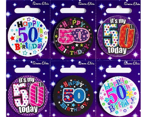 AGE 50 SMALL BADGES  6S