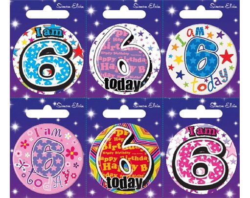 AGE 6 SMALL BADGES  6S