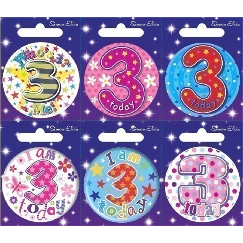 AGE 3 SMALL BADGES  6S