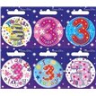 AGE 3 SMALL BADGES  6S
