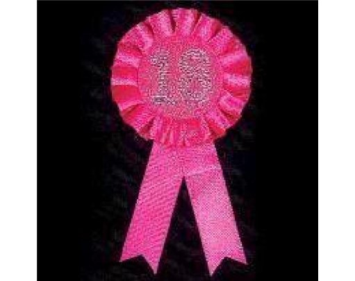 18TH BIRTHDAY PINK ROSETTE BADGE