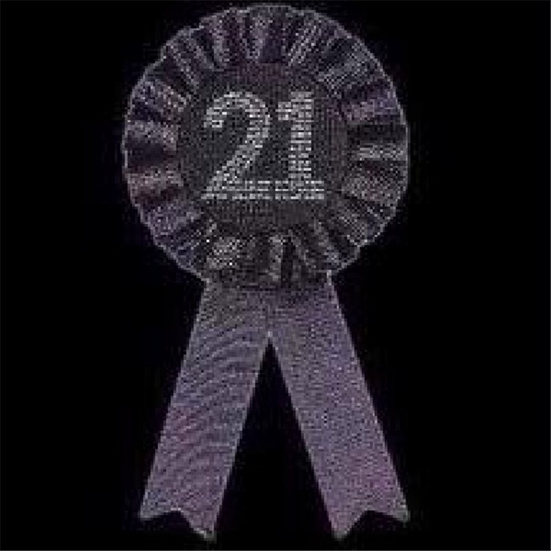 21ST BIRTHDAY BLACK ROSETTE BADGE