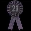 21ST BIRTHDAY BLACK ROSETTE BADGE