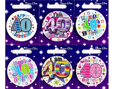 AGE 40 SMALL BADGES  6S