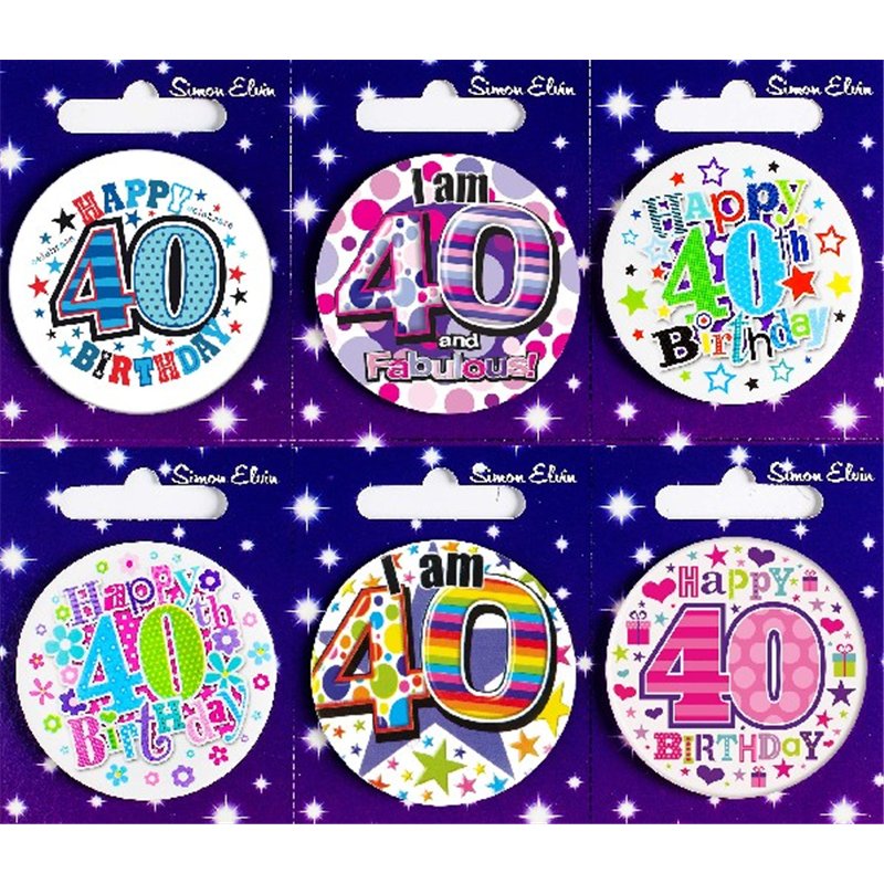 AGE 40 SMALL BADGES  6S