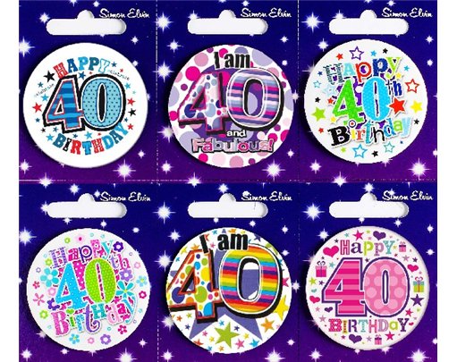 AGE 40 SMALL BADGES  6S