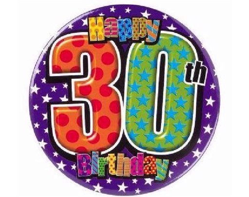 AGE 30 JUMBO BADGE