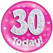 6IN 30 TODAY PINK JUMBO BADGE