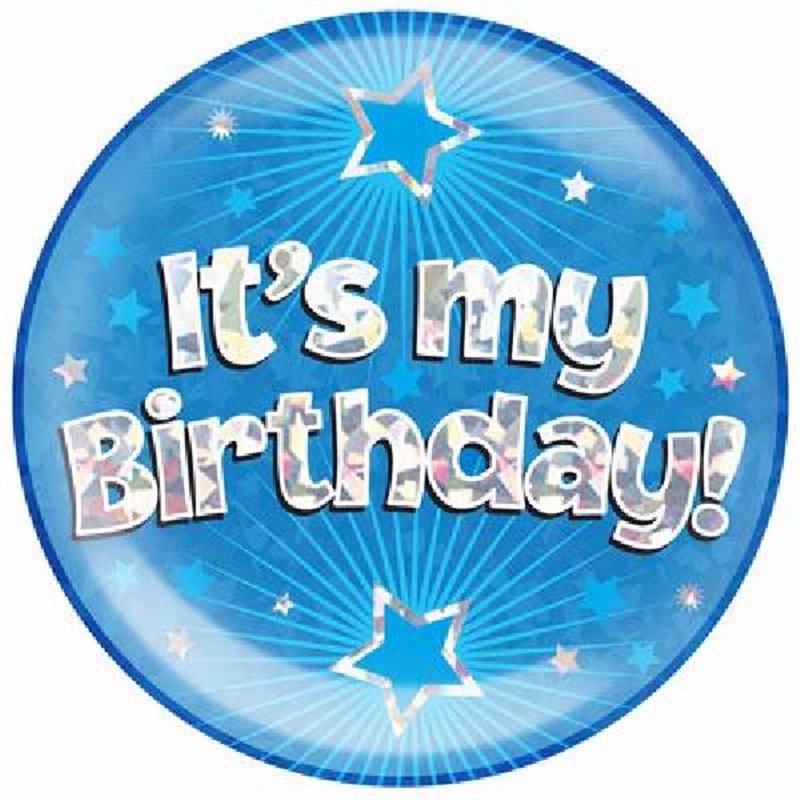 6IN ITS MY BIRTHDAY BLUE JUMBO BADGE
