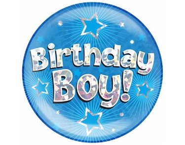 6IN BIRTHDAY BOY BLUE JUMBO BADGE
