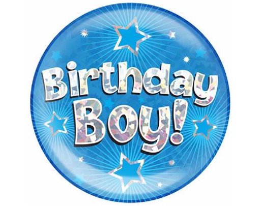 6IN BIRTHDAY BOY BLUE JUMBO BADGE