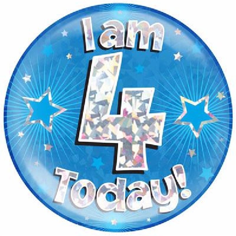 6INI AM 4 TODAY BLUE JUMBO BADGE