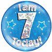 6IN I AM 7 TODAY BLUE JUMBO BADGE