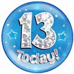 6IN 13 TODAY BLUE JUMBO BADGE