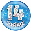 6IN 14 TODAY BLUE JUMBO BADGE