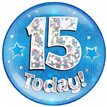 6IN 15 TODAY BLUE JUMBO BADGE
