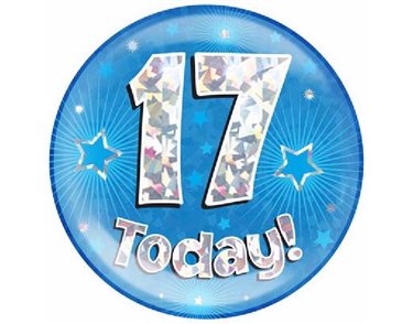 6IN 17 TODAY BLUE JUMBO BADGE