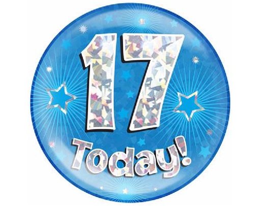 6IN 17 TODAY BLUE JUMBO BADGE