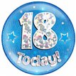 6IN 18 TODAY BLUE JUMBO BADGE