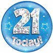 6IN 21 TODAY BLUE JUMBO BADGE
