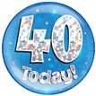 6IN 40 TODAY BLUE JUMBO BADGE