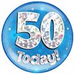 6IN 50 TODAY BLUE JUMBO BADGE