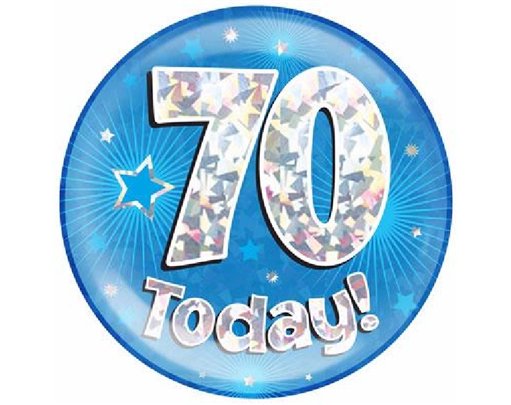 6IN 70 TODAY BLUE JUMBO BADGE