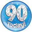 6IN 90 TODAY BLUE JUMBO BADGE