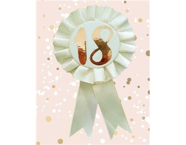 ROSE GOLD 18TH ROSETTE BADGE