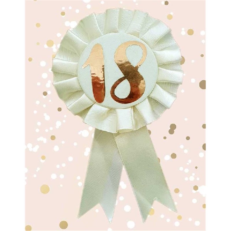 ROSE GOLD 18TH ROSETTE BADGE