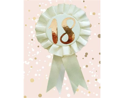 ROSE GOLD 18TH ROSETTE BADGE