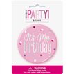 3in PINK GLITZ BIRTHDAY BADGE