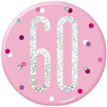 3in GLITZ PINK 60 BADGE