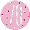 3in GLITZ PINK 70 BADGE