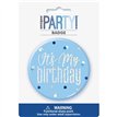 3in GLITZ BLUE HAPPY B/DAY BADGE