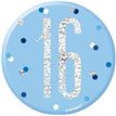 3in GLITZ BLUE 16 BADGE