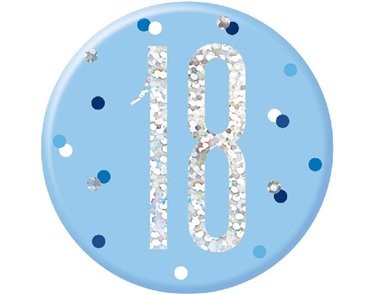 3in GLITZ BLUE 18 BADGE