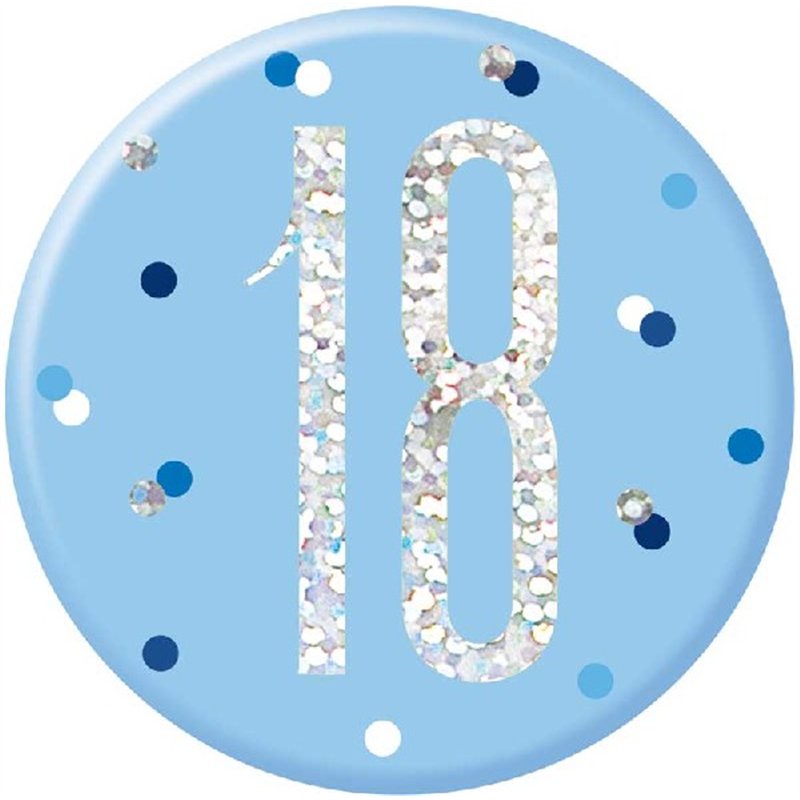 3in GLITZ BLUE 18 BADGE