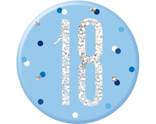3in GLITZ BLUE 18 BADGE