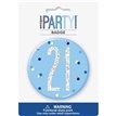 3in GLITZ BLUE 21 BADGE
