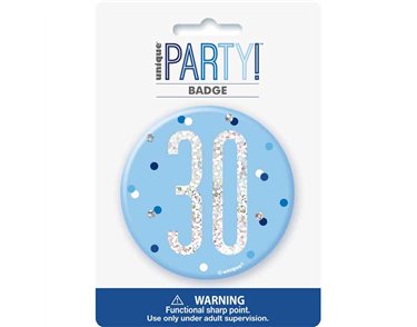 3in GLITZ BLUE 30 BADGE