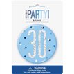 3in GLITZ BLUE 30 BADGE