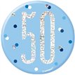 3in GLITZ BLUE 50 BADGE