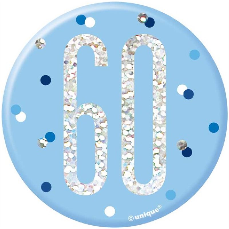 3in GLITZ BLUE 60 BADGE