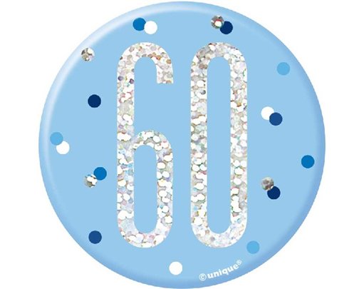 3in GLITZ BLUE 60 BADGE