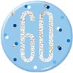 3in GLITZ BLUE 60 BADGE