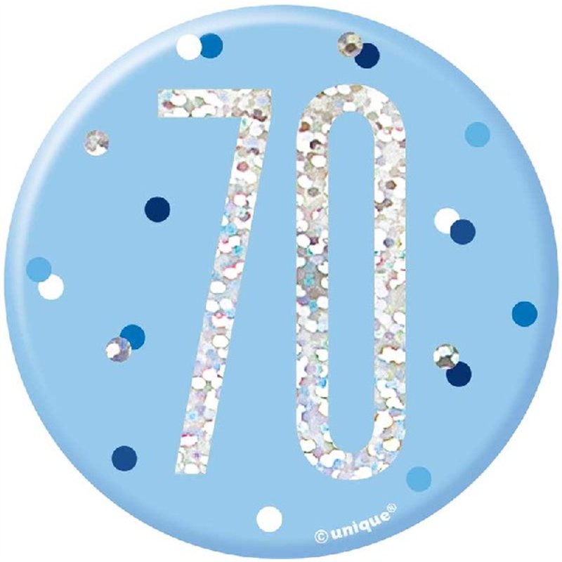 3in GLITZ BLUE 70 BADGE