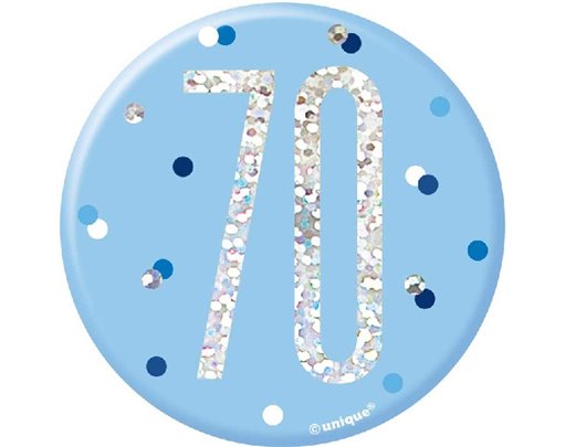 3in GLITZ BLUE 70 BADGE