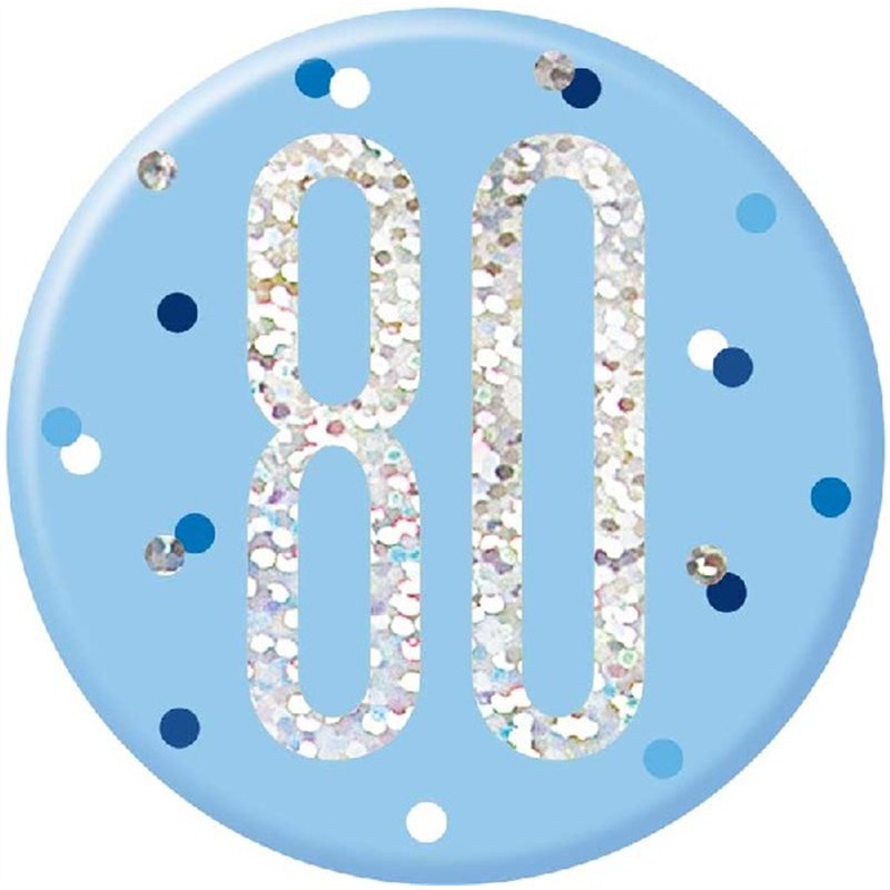 3in GLITZ BLUE 80 BADGE