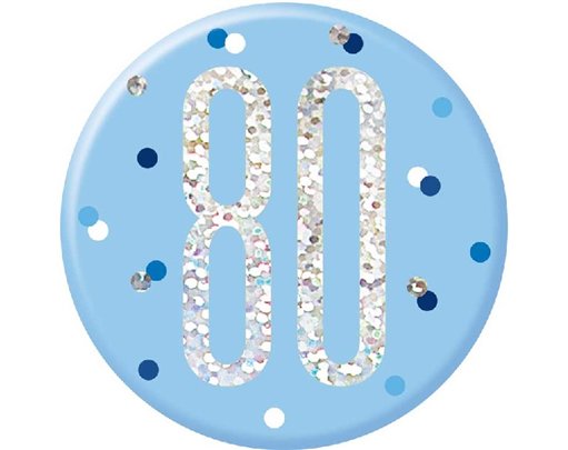 3in GLITZ BLUE 80 BADGE